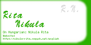 rita nikula business card